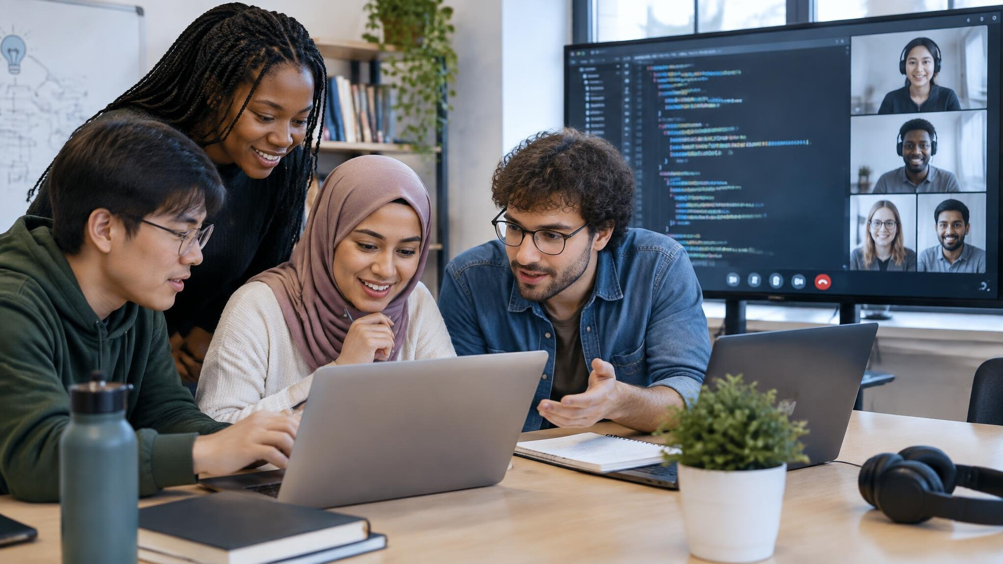 group of programmers collaborating